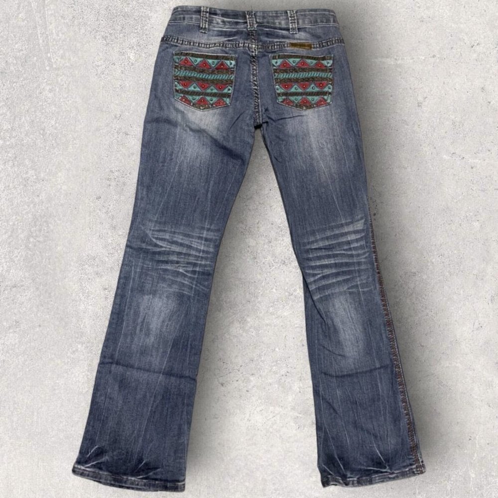 Cowgirl Tuff Apache Jeans Womens 28x33 Embroidered Pockets Stitching Rodeo